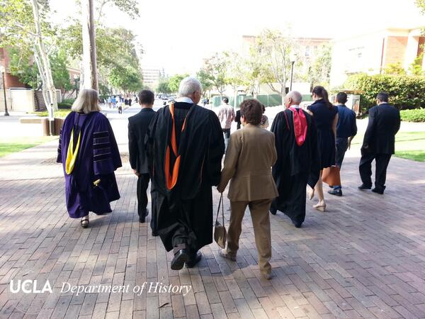 History faculty and the Luskins as they walk over to Dickson Court North for the commencement ceremony. #UCLA2014