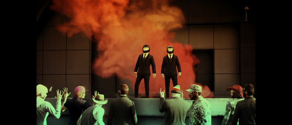 RockstarGames's tweet photo. A Daft Punk tribute concert held in Los Santos, via Shiftex on #GTAV http://t.co/qArAxTtj90