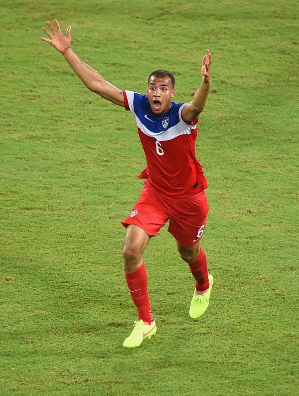 John Brooks celebrates the late goal that gives the United States a dramatic win. (@SportsCenter/Twitter) John Brooks celebrates the late goal that gives the United States a dramatic win. (@SportsCenter/Twitter)