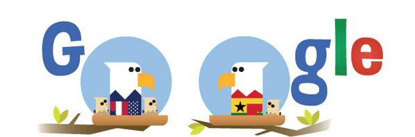 GoogleDoodles's tweet photo. A few eaglets have hatched to help tally the final score of the U.S. vs Ghana match. #WorldCup http://t.co/siyMHdAjyx