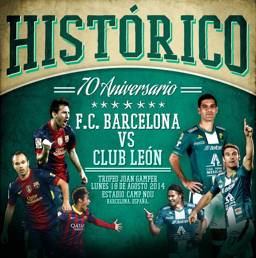 Club León on Twitter: "#Histórico @FCBarcelona vs. @clubleonfc | Trofeo Joan Gamper | Barcelona, España | Agosto 2014. http://t.co/LAPfqDCONs"