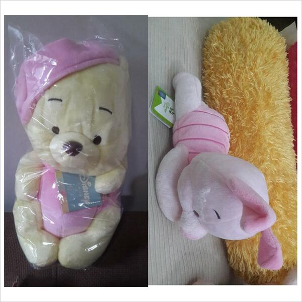 fromgigi's tweet image. Boneka winnie the pooh original disney 30cm 170rb / piglet original disney 30cm 180rb #bonekapooh #bonekapiglet