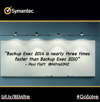 SymantecEMEA's tweet image. Paul Flatt wanted a single backup tool for physical &amp;amp; virtual backup. #BE2014 #GoSolve backupexec.com/mitre