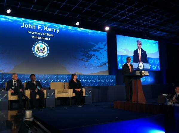 OurOcean's tweet photo. Secretary @JohnKerry joins international officials to discuss the future of the ocean #OurOcean2014 http://t.co/dG4gOmVFZA