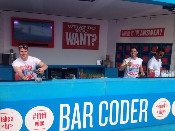 LiquidChefsUK's tweet image. If you are in Cannes, come and code in your own cocktail at our live coder bar! #googlecoder #coderbar #CannesLions