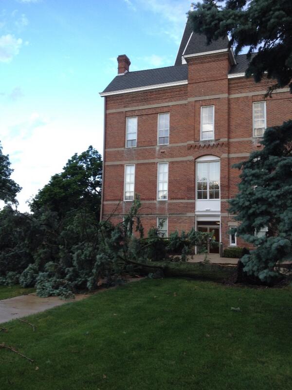 WrightADavid's tweet image. Pine tree east of Old Main. #drakeweather #orientation2014