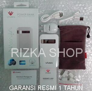 Powerbank Vivan 8000mah Rp 370.000
LCD Indikator + 2 Output 1A 
Garansi1 Tahun
SMS 088213017331-PIN BB  33089BD9