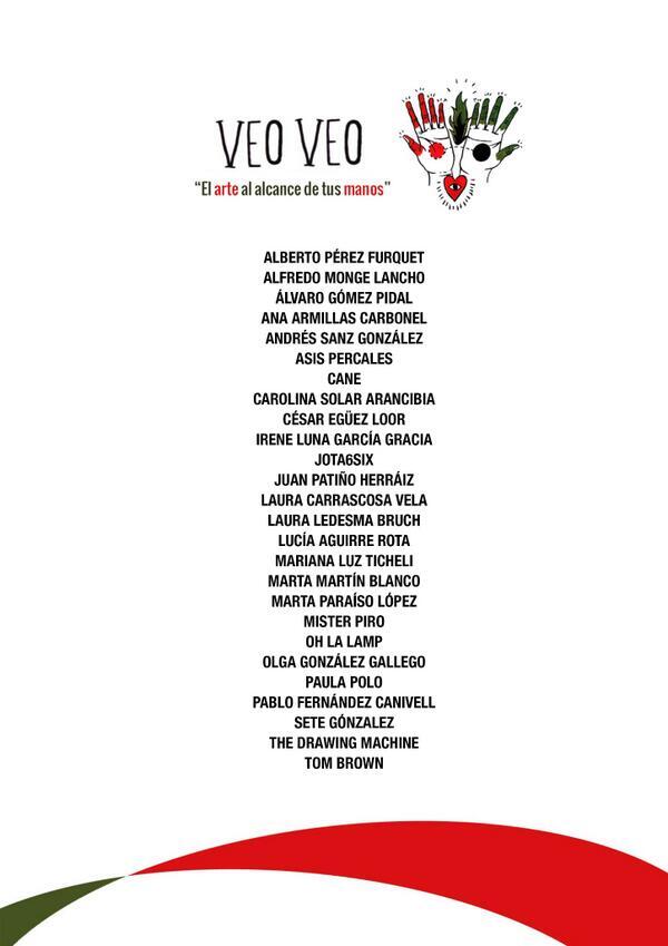 Este es el listado de artistas que invadirán #veoveoarte mañana miércoles a partir de las 19h y el jueves todo el día