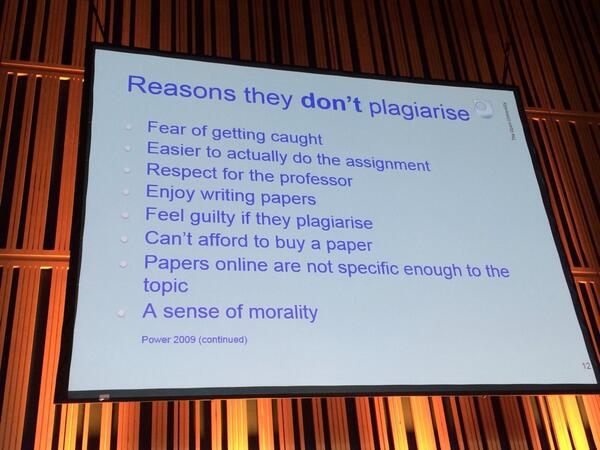 sharonlflynn's tweet photo. Reasons students don't plagiarise #6iipc http://t.co/B0ZREdo1UF