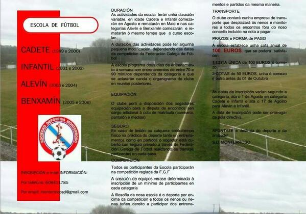 ESCOLAS DEPORTIVAS SDMONTERROSO