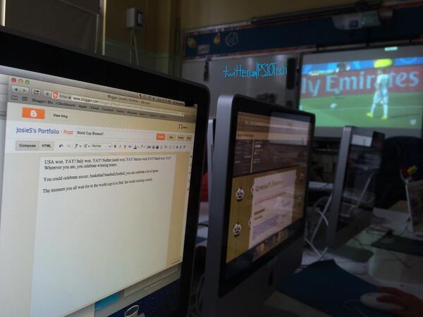 PS10Tech's tweet image. Blogging about the World Cup. While watching the World Cup. 3rd graders rock... #ps10bk #ps10sw