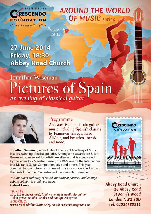 Don't miss a classical Spanish guitar concert talk withtapas and Rioja! 27 June. What a great start for summer!