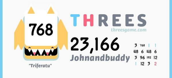 MooseKnuckleGam's tweet photo. Hell yeah! 23,166 @ThreesGame! http://t.co/gdIlxnHpnG http://t.co/XBaArEK5DE