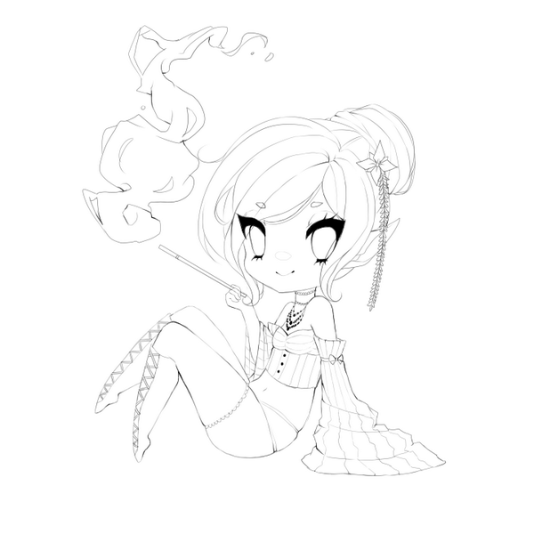 Yamiipon's tweet photo. Lineart of Escada Chibi ♥ http://t.co/k7T7MsoUOp