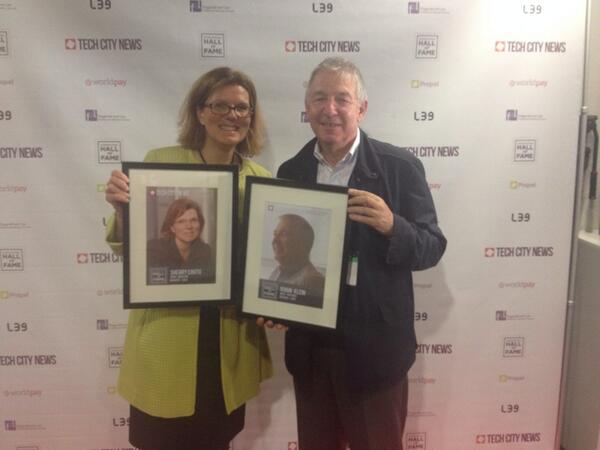 Adizah_Tejani's tweet image. .@robinklein and @scoutu with their awards @TechCityNews @Level39CW tonight congrats. #LNDtechWeek