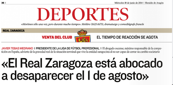 PasionZGZcom's tweet photo. Levantarte, ver esto y querer meterte en la cama de nuevo buenos días http://t.co/p5dUYB8uUs #realzaragoza #zaragoza http://t.co/KyHrgX05B7