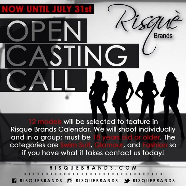 RisqueBrands's tweet photo. VISIT http://t.co/6lTdrVXElR
#castingcall #miami #broward #dade #models @Modelfair #submission http://t.co/uQcZSrDCwJ
