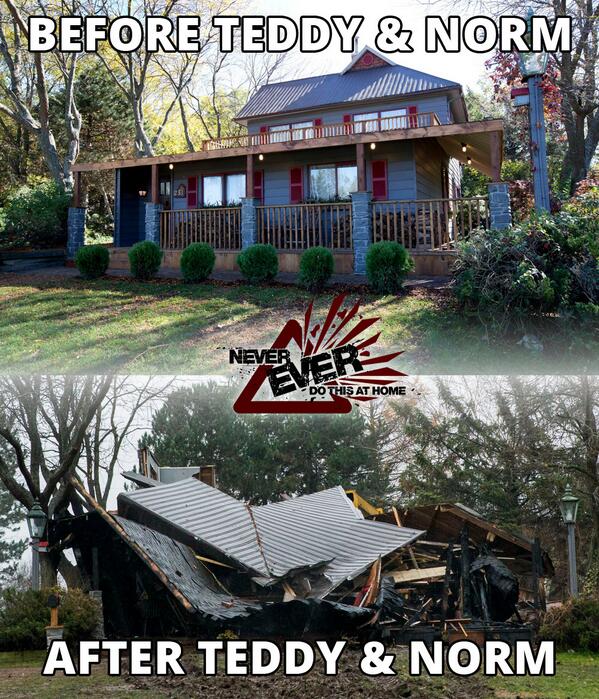 NeverEverAtHome's tweet photo. Before @teddywilson @normsousa and After @teddywilson @normsousa. #theyallfalldown #NeverDoThis http://t.co/37pHAUK0PH
