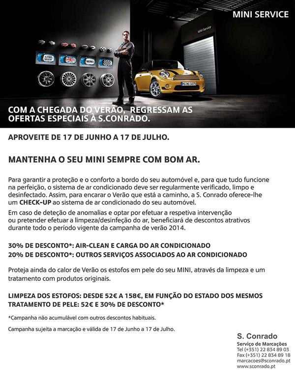 sconradosa's tweet photo. Campanha de Verão S. Conrado MINI Service http://t.co/VT1cXcnxgv