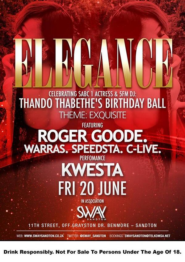 SWAY_Sandton_'s tweet image. This Friday we Celebrating Here Birthday Sway Style.#EXQUSITE