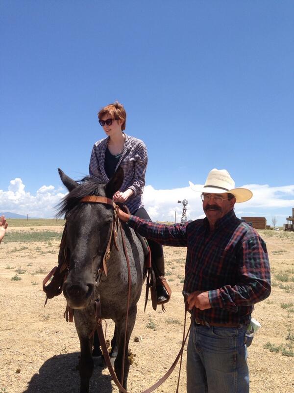 bbcwhovian's tweet photo. Karen Gillan on a Horse! https://t.co/aTb6QPs8qR
