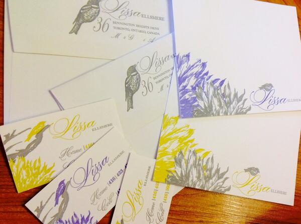2 colour #letterpress personal stationery. From our line "Romance In The Garden."