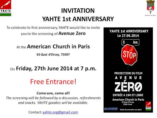 OrgYahte's tweet image. D-2 @OrgYahte 1st anniversary, Avenue Zero -film on #humantrafficking, #discussion &amp;amp; reception follows. Join us!
