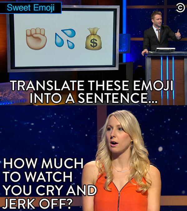 midnight's tweet photo. .@NikkiGlaser made our 100th episode edition of Sweet Emoji an emotional event: http://t.co/H0z4H0pCoP | http://t.co/opU9nPlo32