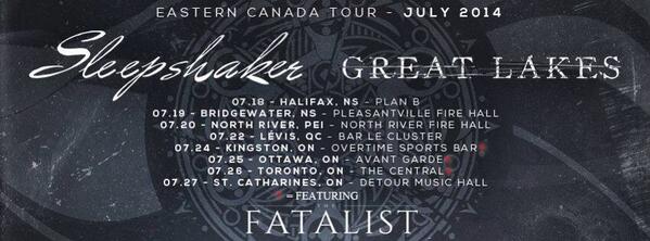 Playing some of the dates on the upcoming <a href="/greatlakesband/">Great Lakes</a> tour with sleepshaker!! Ours have the red dots.