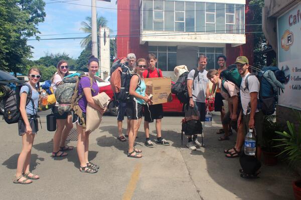 Project_WorldPS's tweet photo. As if we didn't get enough stares, we decided to add giant back packs to the mix! http://t.co/IuBchThGlw