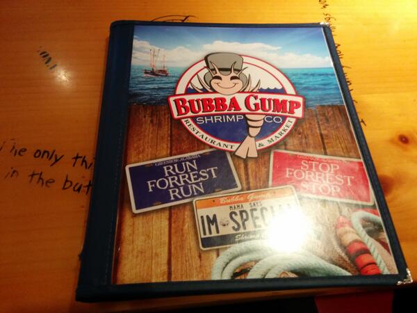 TooDming's tweet photo. i love bubba gump,i love forrest! http://t.co/YWM6Pvt72C