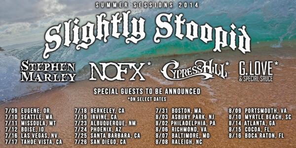 SlightlyStoopid's tweet photo. Who’s ready for #SummerSessions2104? http://t.co/pxc4awa40E http://t.co/IBBu3nK3BL