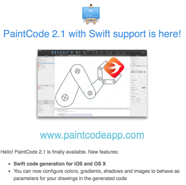 codigoambarMX's tweet image. La aplicación #PaintCode ahora soporta #Swift #swiftEspanol