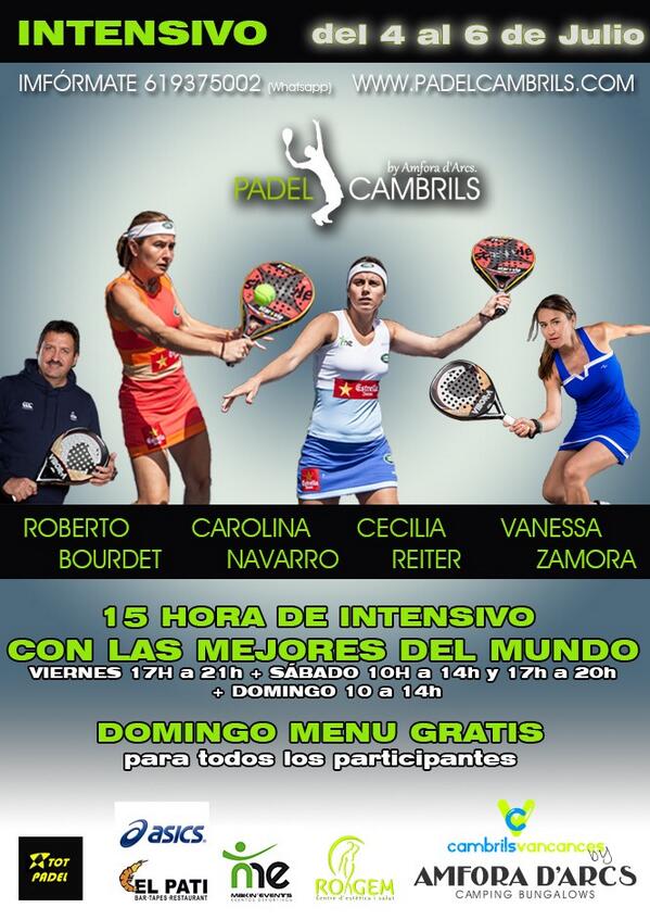 padelypuntotv's tweet photo. Nos vemos en @PadelCambrils 4-6 julio en el intensivo q darán @navarrocarolina @ceciliareiter @RoberB @vanemzamora http://t.co/4ylo0ePHFh