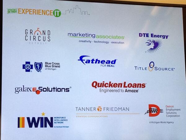 katz_lisa's tweet photo. This is collaboration. Growing IT talent in #detroit @Hire_Detroit  @NEIMichigan @Chase @kresgefdn #winsemich http://t.co/qWpIdg4ZgT