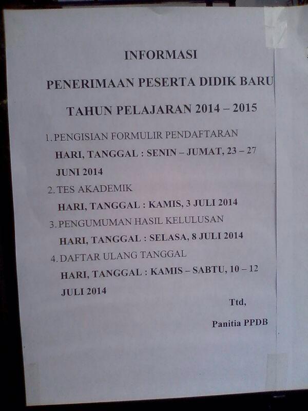 spensacilegon's tweet photo. Info PPDB (foto 1) http://t.co/ydX4gENB1f