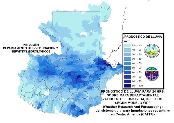GREMHULE's tweet photo. PRONOSTICO DE LLUVIA PARA LAS PROXIMAS 24 HORAS
 FUENTE: INSIVUMEH http://t.co/ntinIjDwuZ