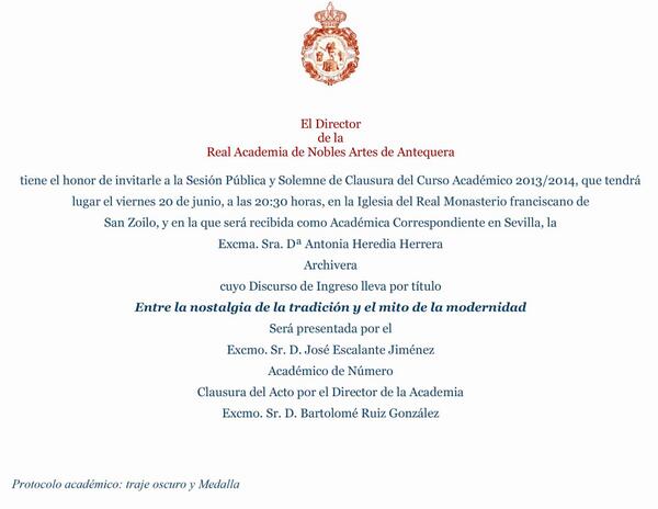 AcademiaAnteque's tweet photo. Clausura del curso 2013/14, el día 20, 20'30 horas. Será recibida como Académica, Dª Antonia Heredia #archivera http://t.co/fIuzDhm6Ej