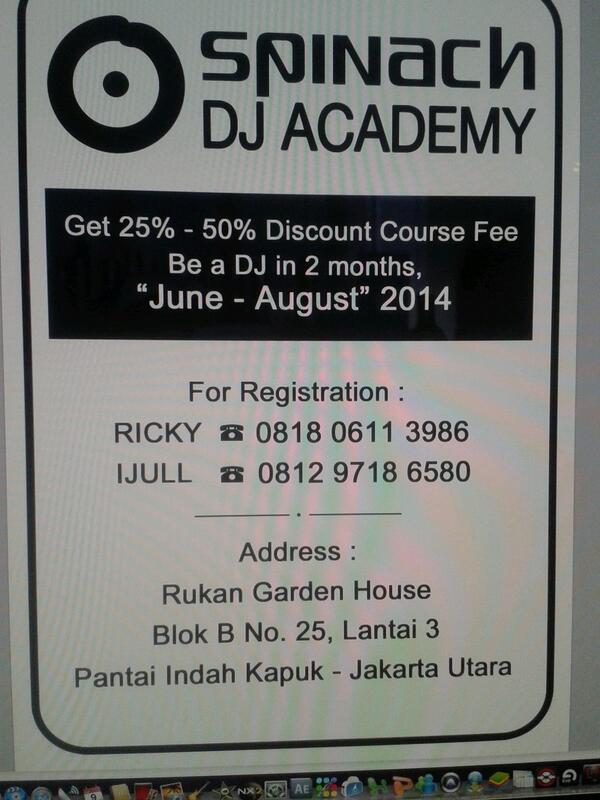 SpinachStore's tweet image. Now Spinach DJ Academy open at Pantai Indah Kapuk &amp;amp; get 25%-50% discount from June-August 2014,let's join the class