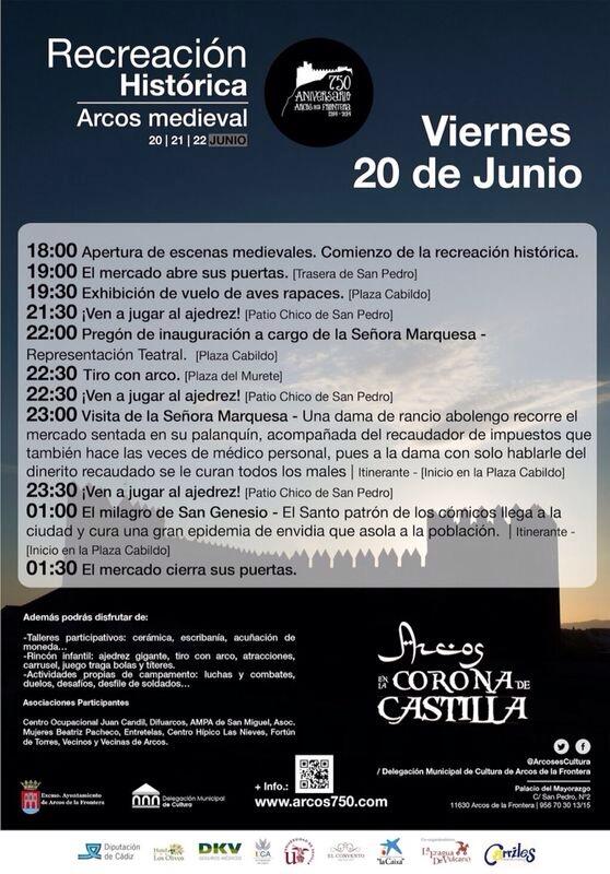 alcaldejluis's tweet photo. Actividades y horarios de la recreación histórica. Este fin de semana en Arcos. http://t.co/dwm2X6FMES