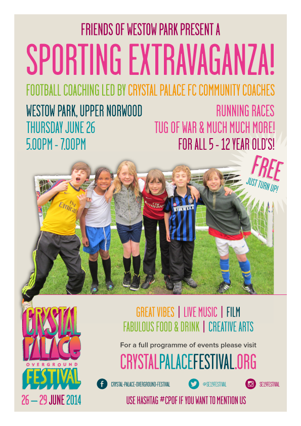Get the kids involved in the #CPOF Sporting Extravaganza with football coaching by Crystal Palace FC! Don't miss out!