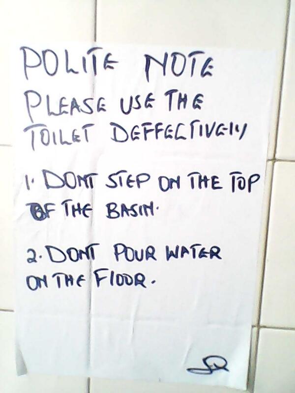 mercymacheche's tweet photo. this confirms what av been thinking.that there r adults who don't know how to use bathroom facilities. #cantblamethem http://t.co/KUL40MiteJ