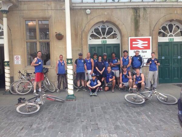 ChILDLungUK's tweet photo. Well done to the 19 men who rode 86 miles from Reading to Bath raising around £2500 for us! http://t.co/f8KIlApg6U