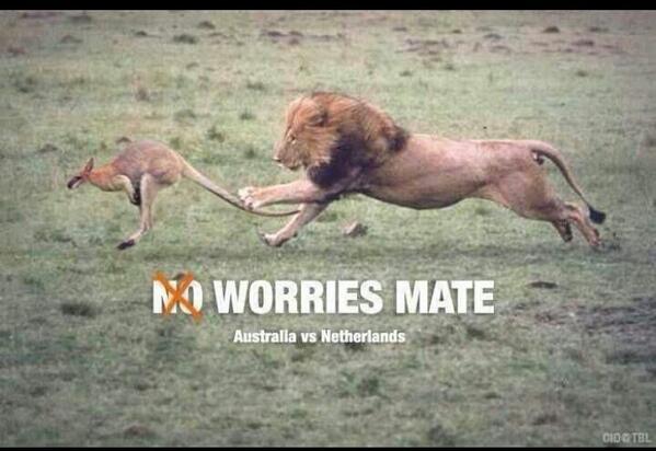 DerrekienenJan's tweet photo. Australia -Nederland #wk2014brasil http://t.co/cB78fTE0PC