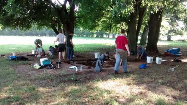 GeoTechLab's tweet image. Archaeology camp day 2! @UAMNH @GeoTechLab