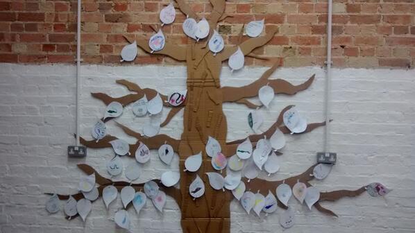 SouthAngleFarm's tweet photo. Thanks to Lionel Walden School for a lovely visit today. Here's the thank yew tree with their favourite things. http://t.co/fF8b7F75Ve
