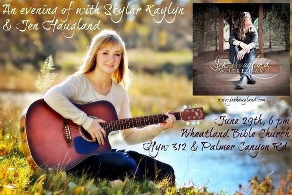 Come join @SkylarKaylyn and @jenhaugland for a concert next Sunday the 29th #CSTourShare #CreativeSoulRecords
