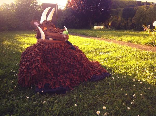 SallyBimpkins's tweet photo. Hmm think the Gruffalo needs a little more work before appearing at Popped Art Festival with @GrimmAndCo! Feet maybe? http://t.co/zW6OUExZt3