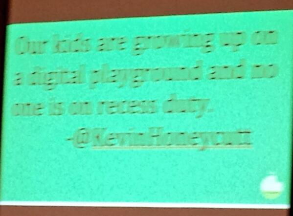 cyberteacher's tweet photo. Our kids are growing up on a digital playground... via @kevinhoneycutt at #METC14 shared by @jillbad at #charplusconf http://t.co/Hth8HkrOJM