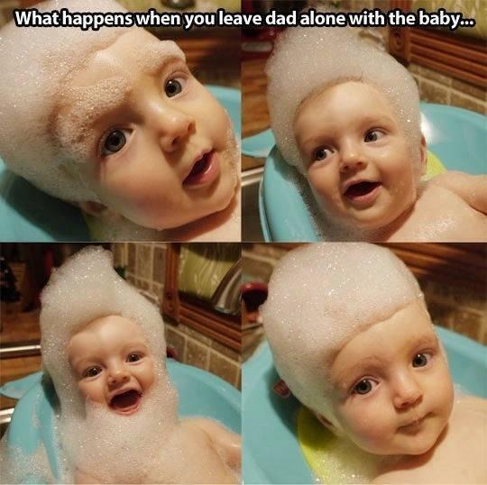 LoMejorDeFB's tweet photo. Lo que pasa cuando dejas al padre sólo con el niño http://t.co/iDwDhrMGiS